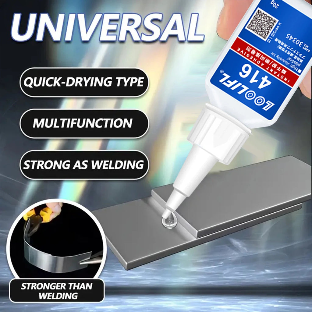 LOOLIFL 20ml 416 Instant Strong Super Glue Universal Mighty for Resin Ceramic Metal Wood Glass Fast Dry Bond Liquid Glue Tool