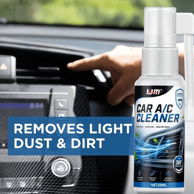 KJM Car AC Vent Cleaner Spray 30ML 2 Spray Modes Freshening Formula Dust Odor Remover Deep Clean For Vehicle Air Conditioner