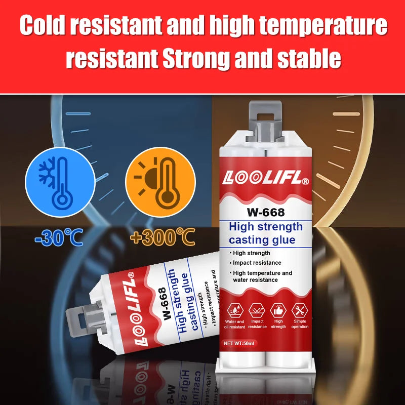 Metal Glue, Casting Glue 1.76 Ounces 2 Parts Epoxy Resin Super Welding, Welding Metal, Plastic, Steel, Ceramics, Glass Fiber Car