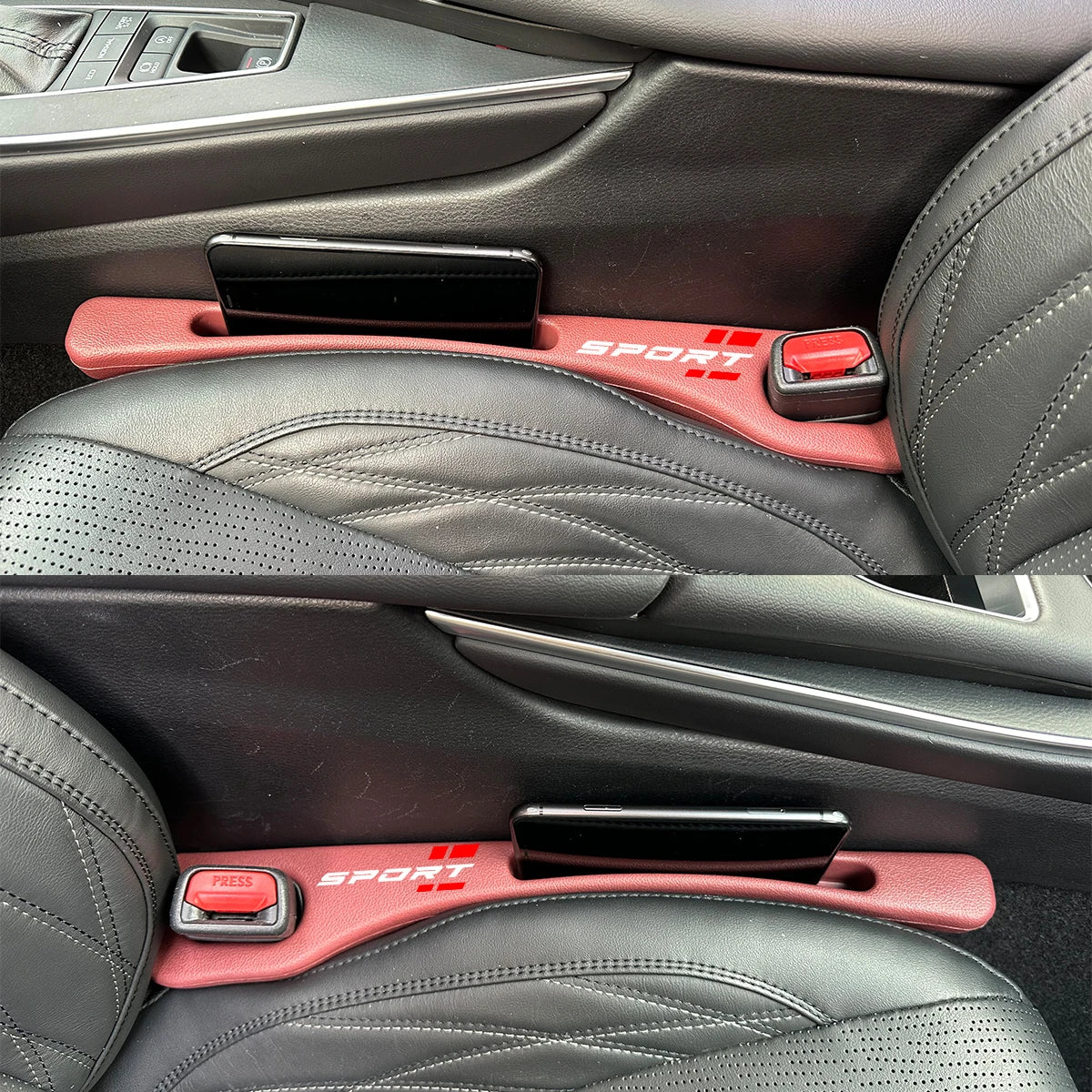 1set Leakproof Slot Car Seat Gap Organizer Strips Fit For All Car Models