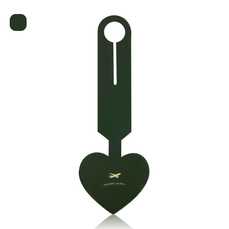 PU Heart Travel Luggage Tags Leather Solid Luggage Tags Luggage Boarding Tags Travel Accessories Packing Bags