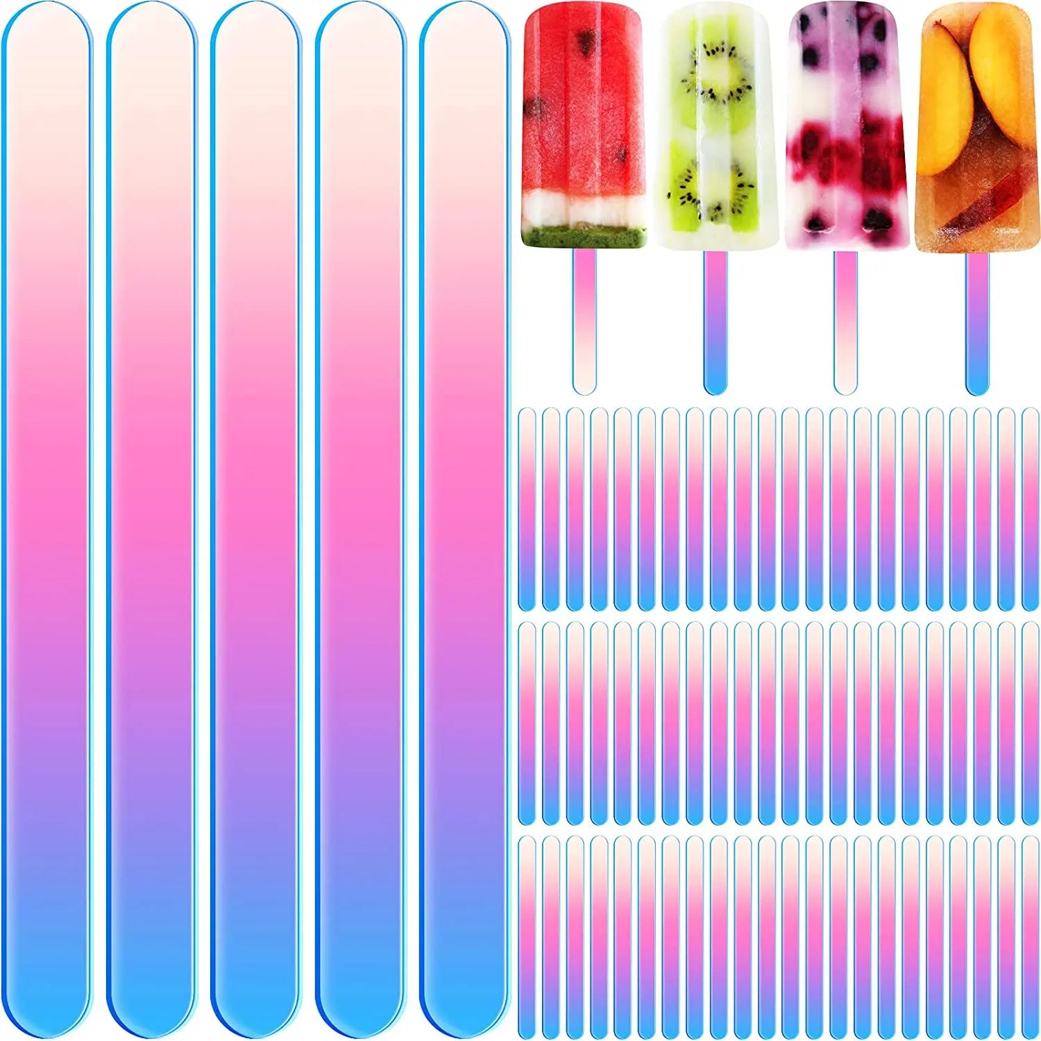 Mini Rainbow Color Neon Acrylic Cakesicle Popsicle Sticks for Ice Creamsicle Candy Apple for DIY Crafts Kids Home Party Holiday