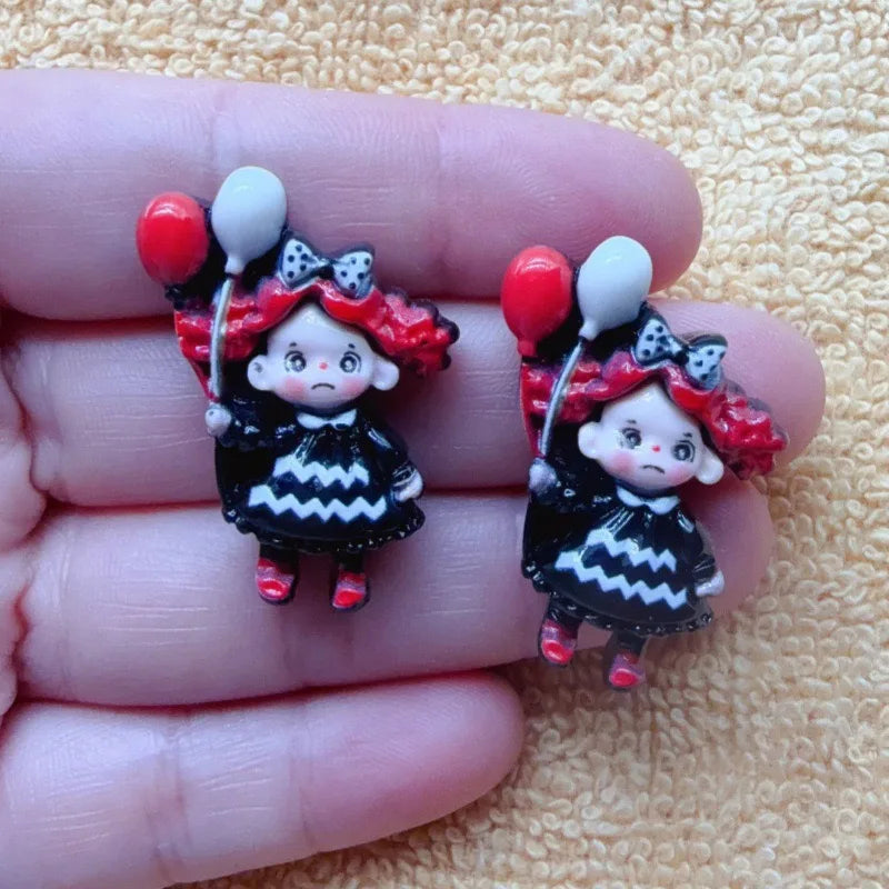 12pcs Joker Balloon Children's Fun Handmade DIY Cream Gel Phone Case Hair Clip Headpiece Resin Accessories Jewelry
