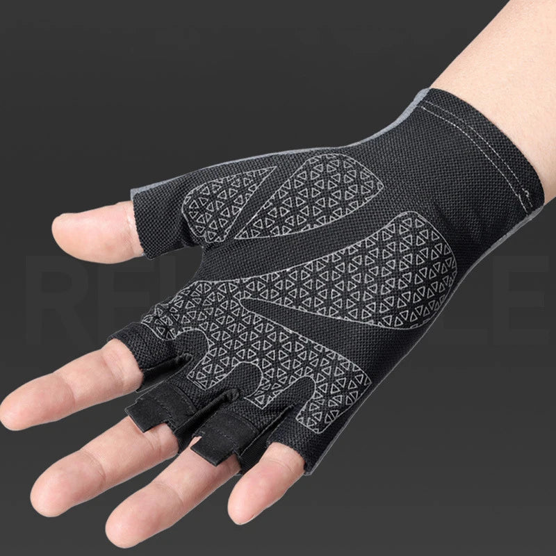 Spring Summer Cycling Gloves for Women Men Breathable Mesh Gym Fingerless Sun Protection Non-slip Quick Dry Hike Fitness Gloves