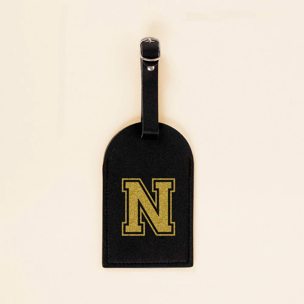 Vintage Initial Print Women PU Leather Luggage Tag Suitcase Label Baggage Boarding Bag Tags Travel Neceser Accessorie Best Gift