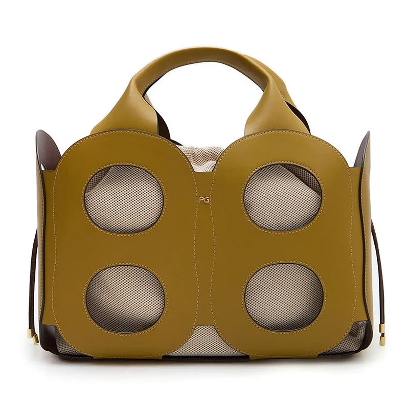 PG Shoulder Bag For Women Premium Pebbled Leather Tote Fashion Knot Detail Handbag Elegant Office Commute Daily Bag