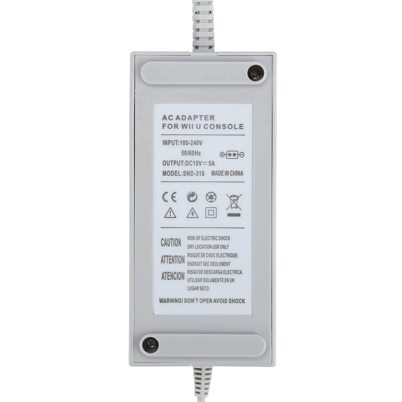 NEW For Nintend Wii UConsol Adapter 100-240V 15V 5A Home Wall Power Supply AC Charger Adapter EU/US Plug Console