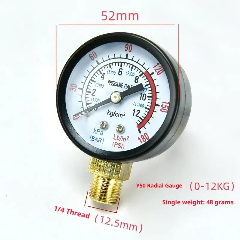 【New】1Pcs 0-25Bar 0-10Bar 0-12Bar Hydraulic Fluid Measuring Instrument Air Compressor Pressure Gauge DIY Accessories