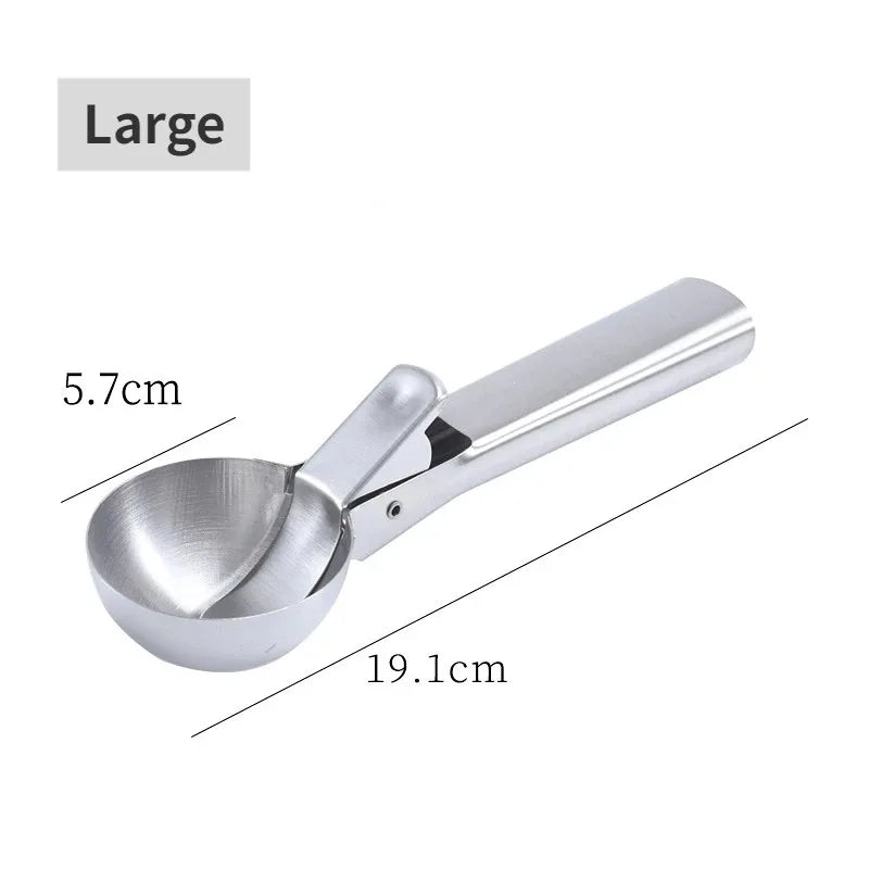 Ice Cream Scoop Set with Release Trigger Ideal for Ice Cream Frozen Yogurt Fruit and Sundaes Includes Small and Large Scoops