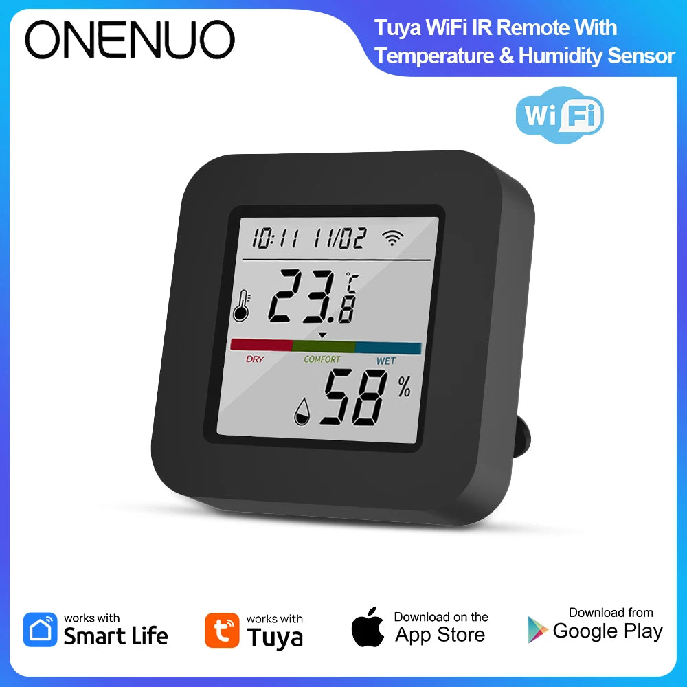 WIFI Tuya Smart Universal IR Remote With Temperature Humidity Sensor for Air Conditioner TV AC Works with Alexa Google Home