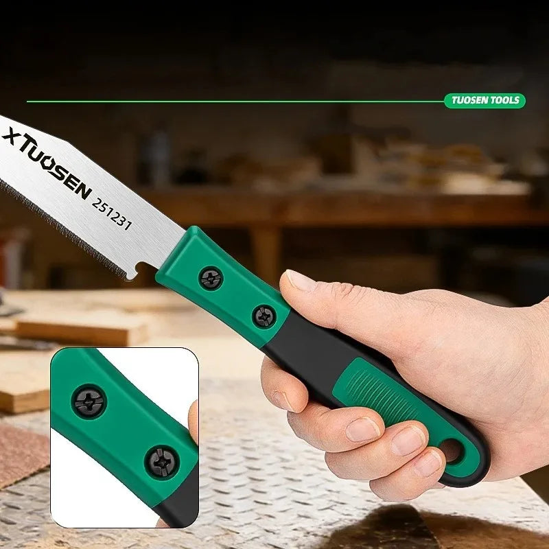 Universal Hand Saw for Home DIY, Multi-Purpose Cuts Wood, PVC, Plastic & Drywall, Compact Woodworking Tool