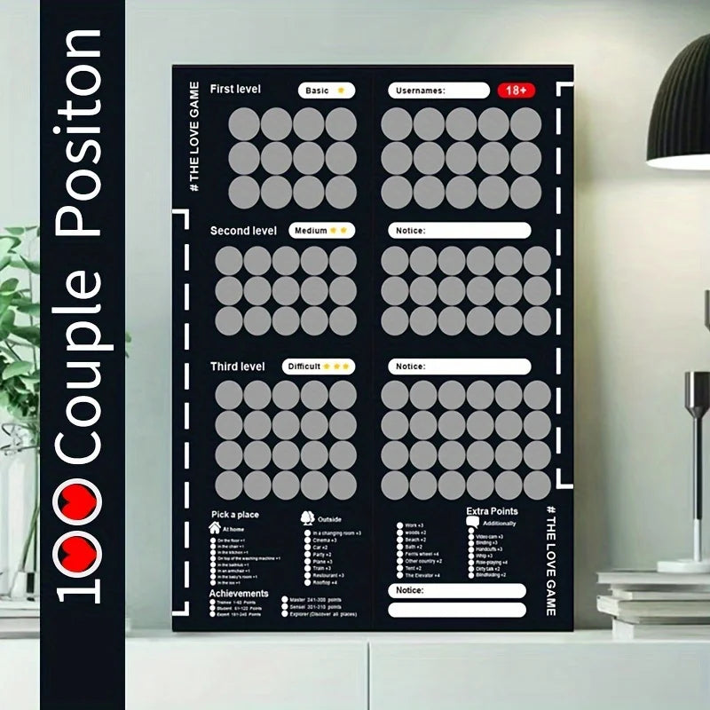 100 Sex Position Game Couples Sex Position Scratch Board Poster Love Game Scratch Date Night  Scratch Game For Adults Sex Toys