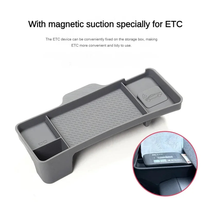 For Tesla Model 3 Highland Dashboard Storage Tray Model Y L 2026 Silicone Panel Screen Back Organizer Tissue Box Glasses Holder