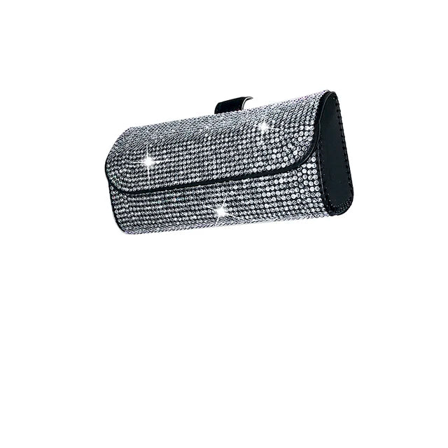 Diamond Car Glasses Case Sunglasses Storage Box Glasses Holder Sun Visor Glasses Case Bling Car Assessoires Interior for Women