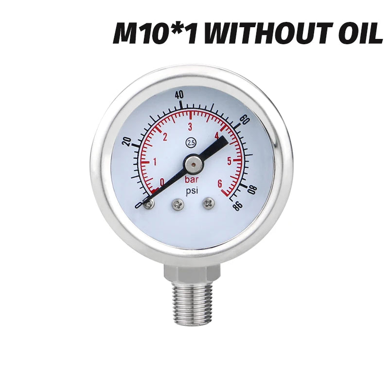 MAIRUIKESI 40mm (1.5") Stainless steel Dry pressure Gauge manometer  -1~0~600bar/psi Bottom Connection For Water Gas