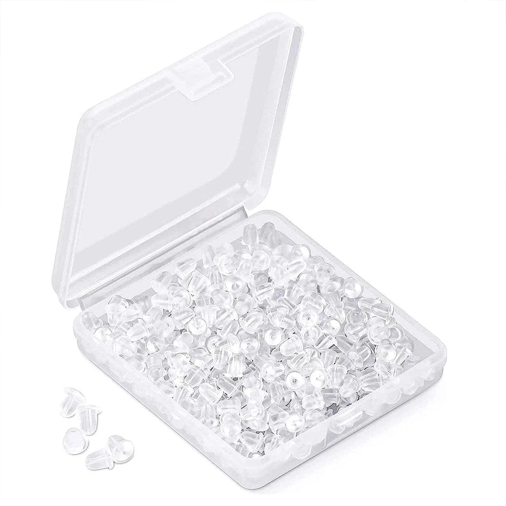 Silicone Earring Backs 1200Pcs Soft Clear Ear Safety Back Pads Backstops Clutch Stopper Replacement for Fish Hook Earring Studs