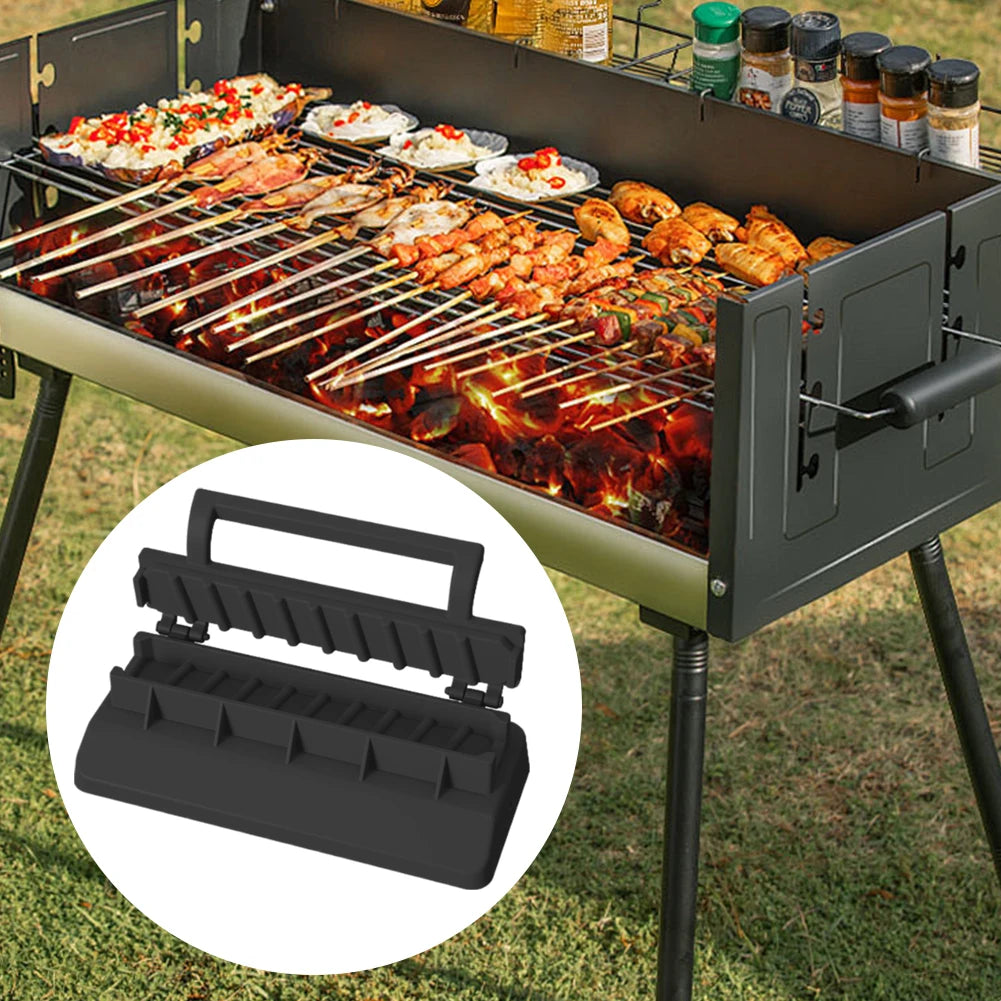 Kebab Press Plastic Barbecue Meat Skewer Machine Portable Reusable BBQ Skewer Maker Easy Kebab Preparation BBQ Tool