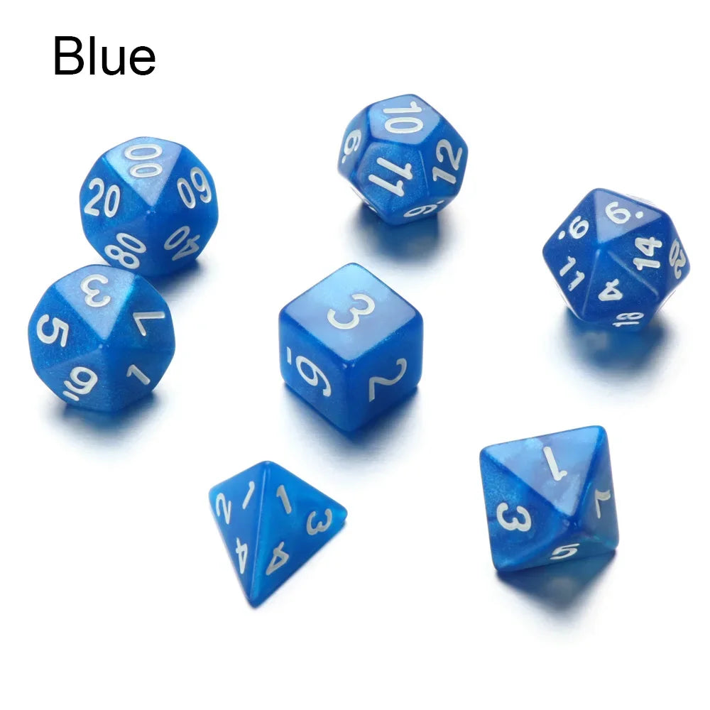 7Pcs/Set Polyhedral Black Dice Set Game Dice For TRPG DND Accessories Polyhedral Dice For Board Card Game Math Games