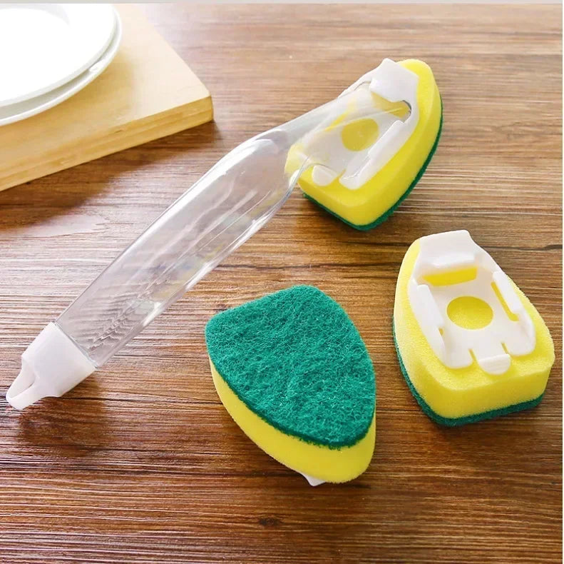 Sponge soap dispenses dishwashing scrub Dishwashing sponge replacement head kitchen sink washing tool