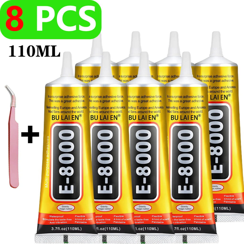 T7000 & E8000 Jewelry Adhesive 15/110g: Suitable for bonding rhinestones, pearls, glass, and metal—waterproof and transparent
