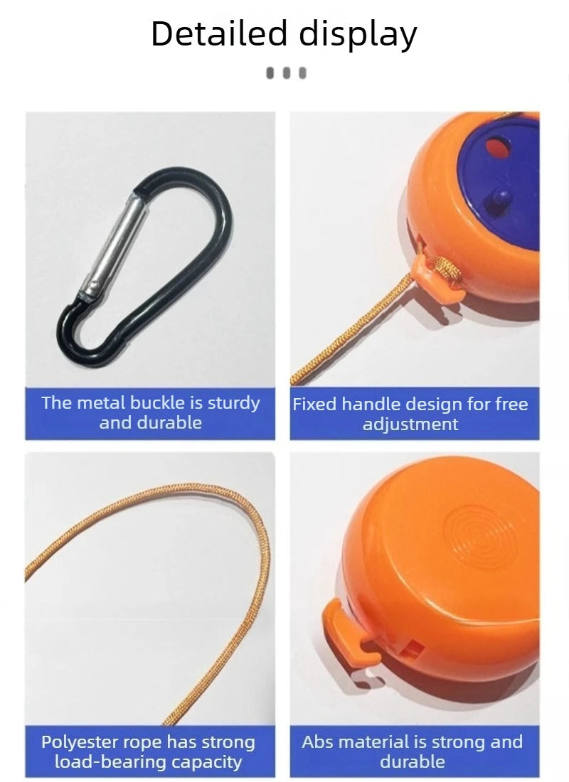 Portable Retractable Clothesline Outdoor Travel Camping Hotel Windproof Anti-slip 10M Laundry Hanger Drying Rope Accessories