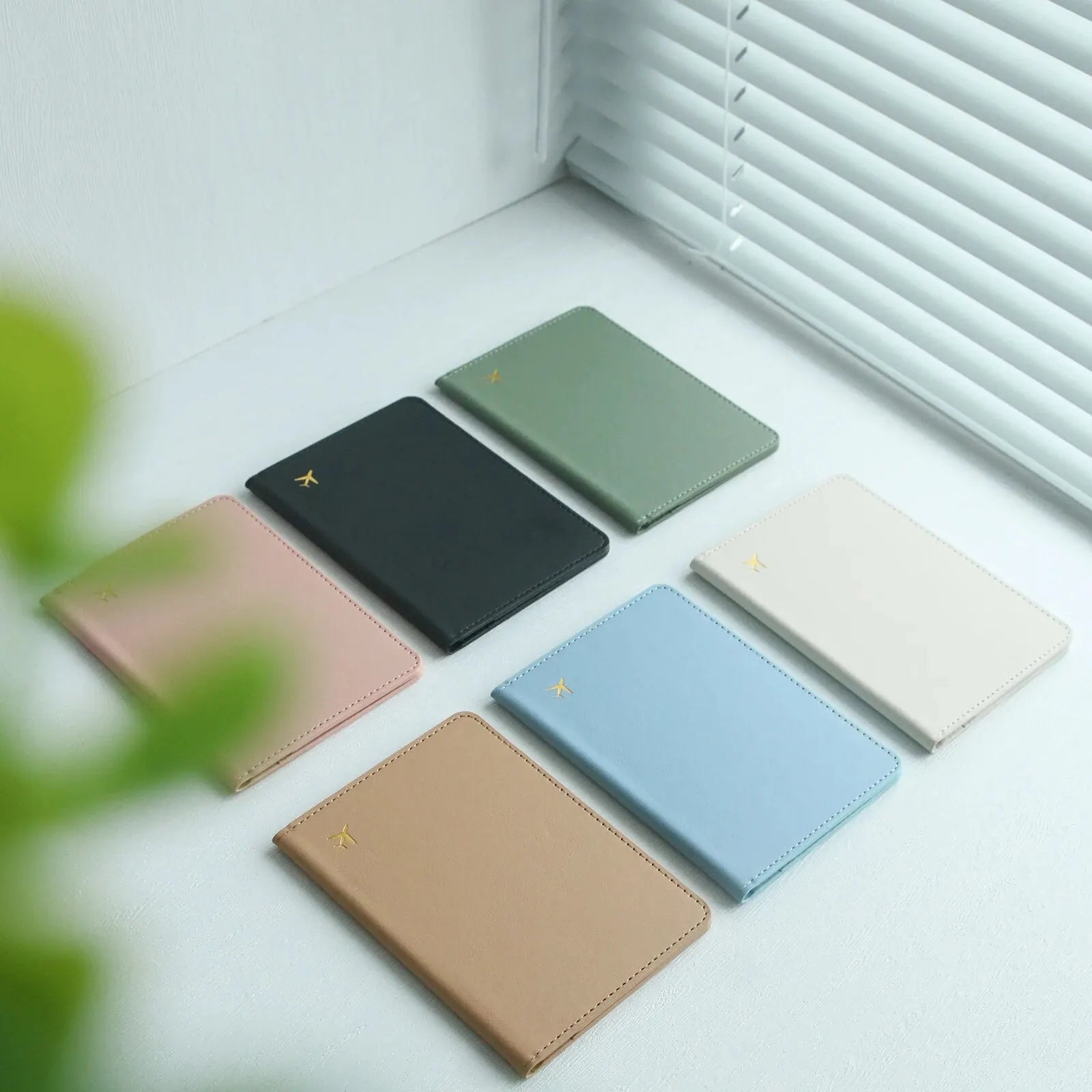 1pc Pure Chic Passport Wallet Faux Leather Lightweight Waterproof Rfid Blocking Slim Vaccine Card Holder Travel Essentials