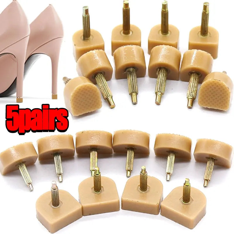 20pcs New High Heel Repair Tips Pins For Women Black Shoes High Heel Tips Taps Dowel Lifts Replacement Heel Stoppers Protectors
