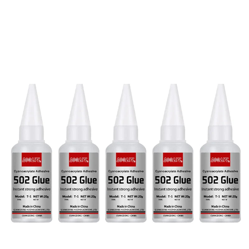 LOOLIFL 502 Super Glue Instant Quick-drying Cyanoacrylate Adhesive Leather Rubber Glass Wood Metal Strong Bond Liquid Glue Tool