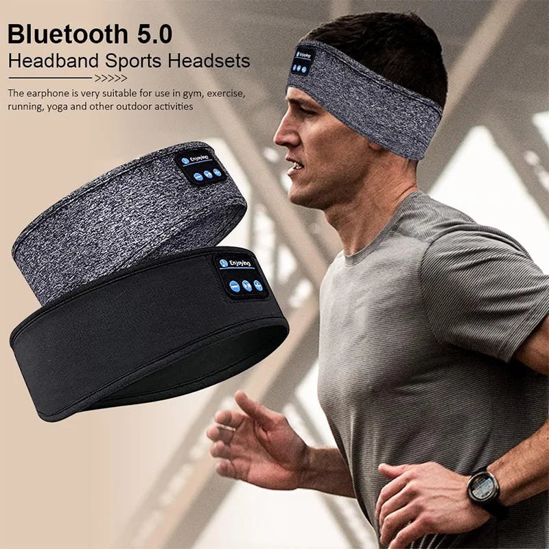 Wireless Headphones Sports Sleeping Headband Elastic Bluetooth Earphones Music Eye Mask Thin Soft Elastic Comfortable Headbands