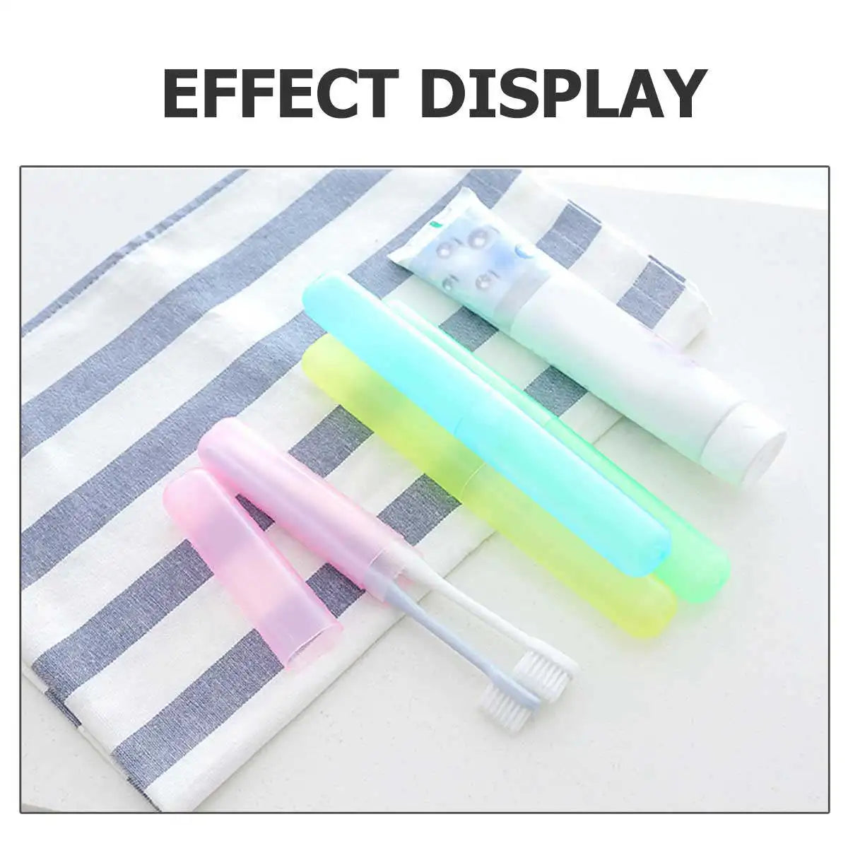21Pcs Toothbrush Box Portable Plastic Travel Organizer Toothpaste Brush Holder Storage Case for Small Cosmetics Jewelry Daily