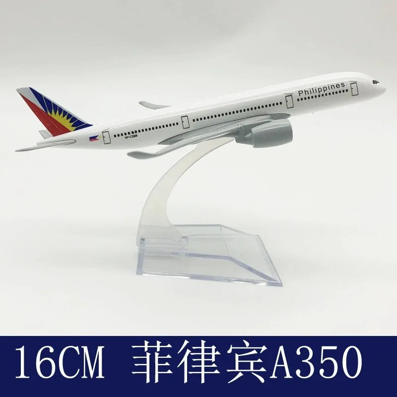 16CM Scale Plane A350 Aircraft Model Alloy Metal Diecast Airplane Toy Children Kids Gift A350 Series Miniature for Collection