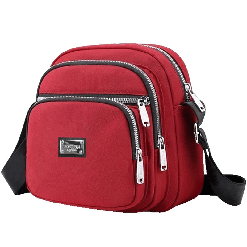 Daily Wear Slim Multi-layer Shoulder Bag Adjustable Wide Strap, Simple Solid Color Crossbody for Ladies Casual Street Matching