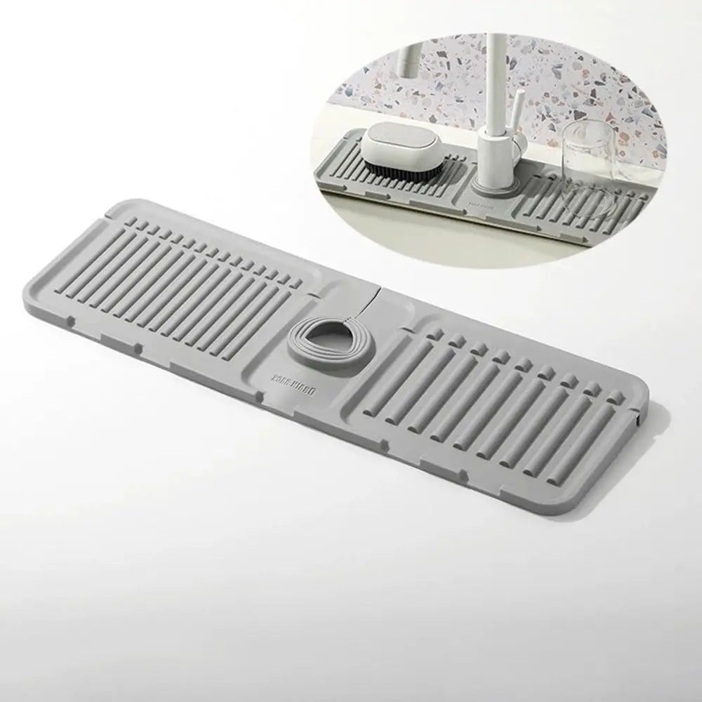 Faucet Mat for Kitchen Sink Silicone Draining Mat Fast Drying Stone Sink Tray Kitchen Accessories for Countertop Drain Rack