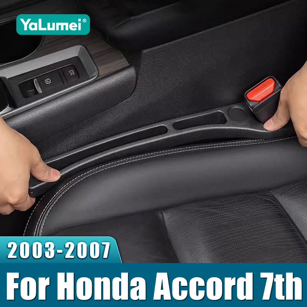 For Honda Accord 7 VII MKVII MK7 7th 2003 2004 2005 2006 2007 2PCS Car Seat Leak Proof Strips Gap Side Seam Filler Storage