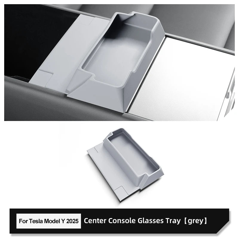 LUCKEASY for Tesla Model Y Launch 2025+ Juniper Car Glasses Tray Center Console Armrest Storage Box Organizer Accessories