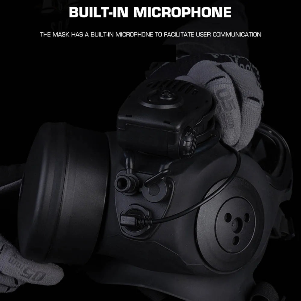 M53 Dust Gas Mask Dummy Model for Tactical Paintball Full Face Protective Mask with Fan Filter Canister Microphone Communication