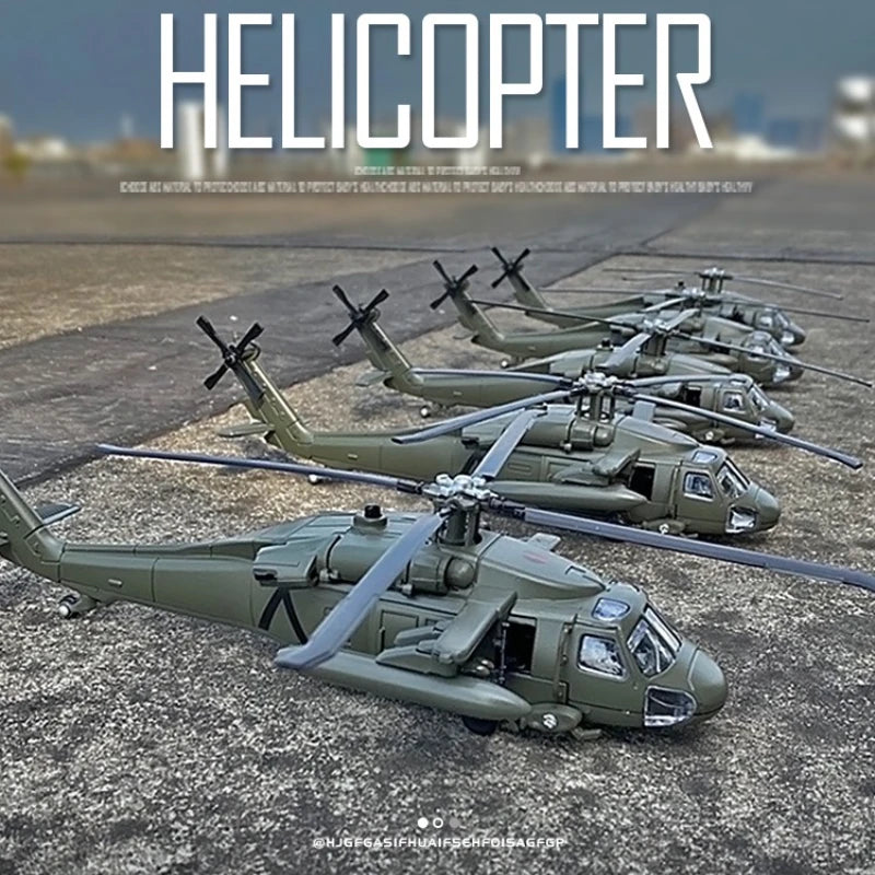 Black Hawk Armed Helicopter ﻿and Apache armed helicopter alloy model Display Ornaments Gifts Collection