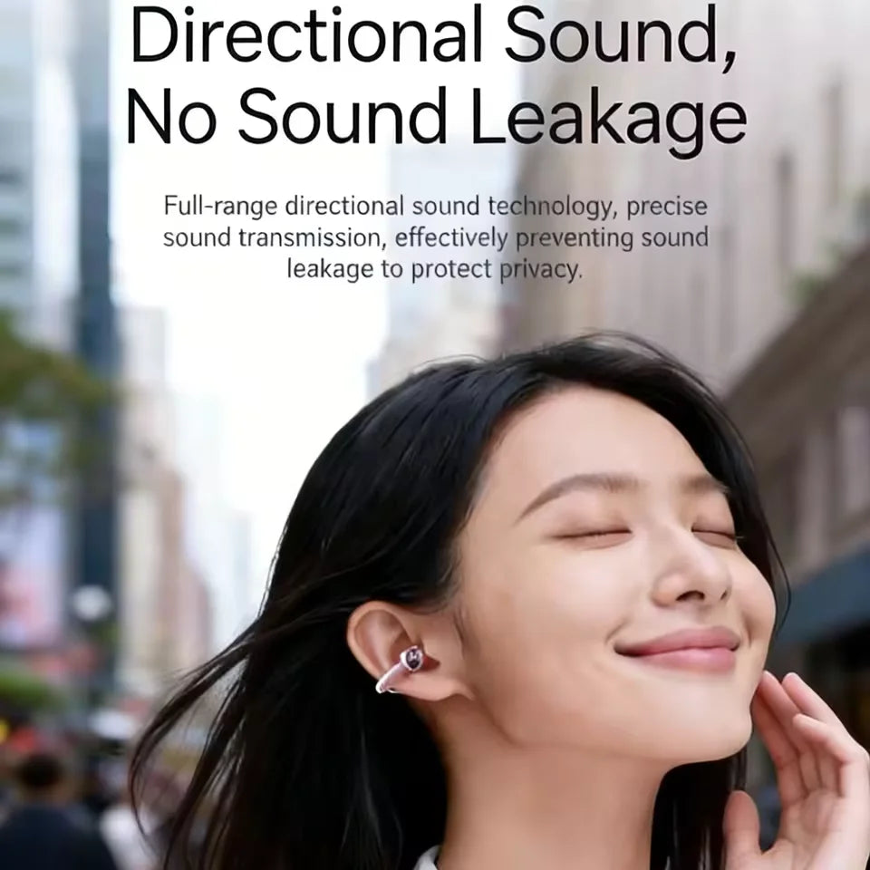 New Ear Clip Wireless Bluetooth 6.0 Earphones Headphones Jewelry Box With Makeup Mirror Fill Light For Fashion Gift TWS Earbuds