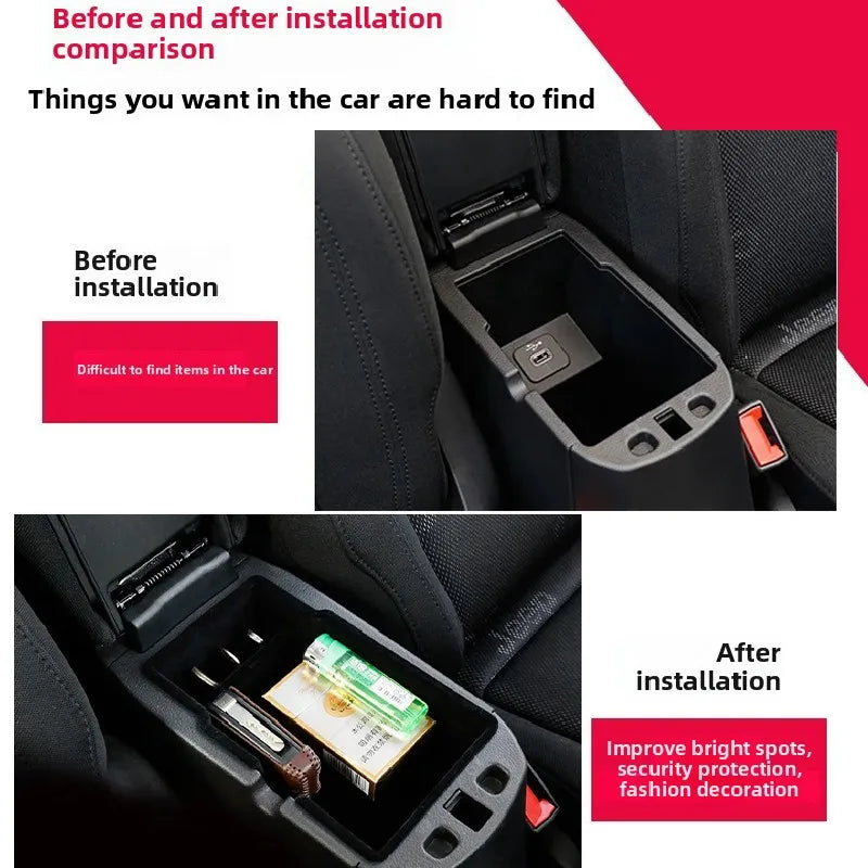 For Jeep Renegade 2015~2024 Car Armrest Hidden Case New Upgraded ABS Material Black Storage Box For A Neat And Tidy Car Interior