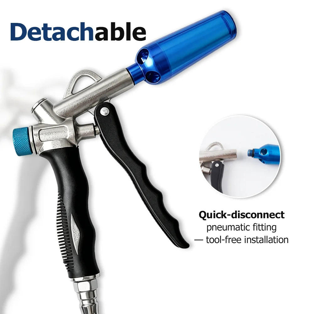 3-IN-1 Adjustable Air Blow Gun High Flow Pneumatic Dust Gun with 1/4" Air Inlet for Industrial Cleaning/Workshop Pneumatic Tool