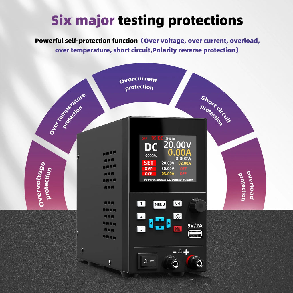BSIDE I8 40V 20A DC Power Supply Variable, Programmable with Encoder Knob, Adjustable Switching Regulated Bench Power Supply