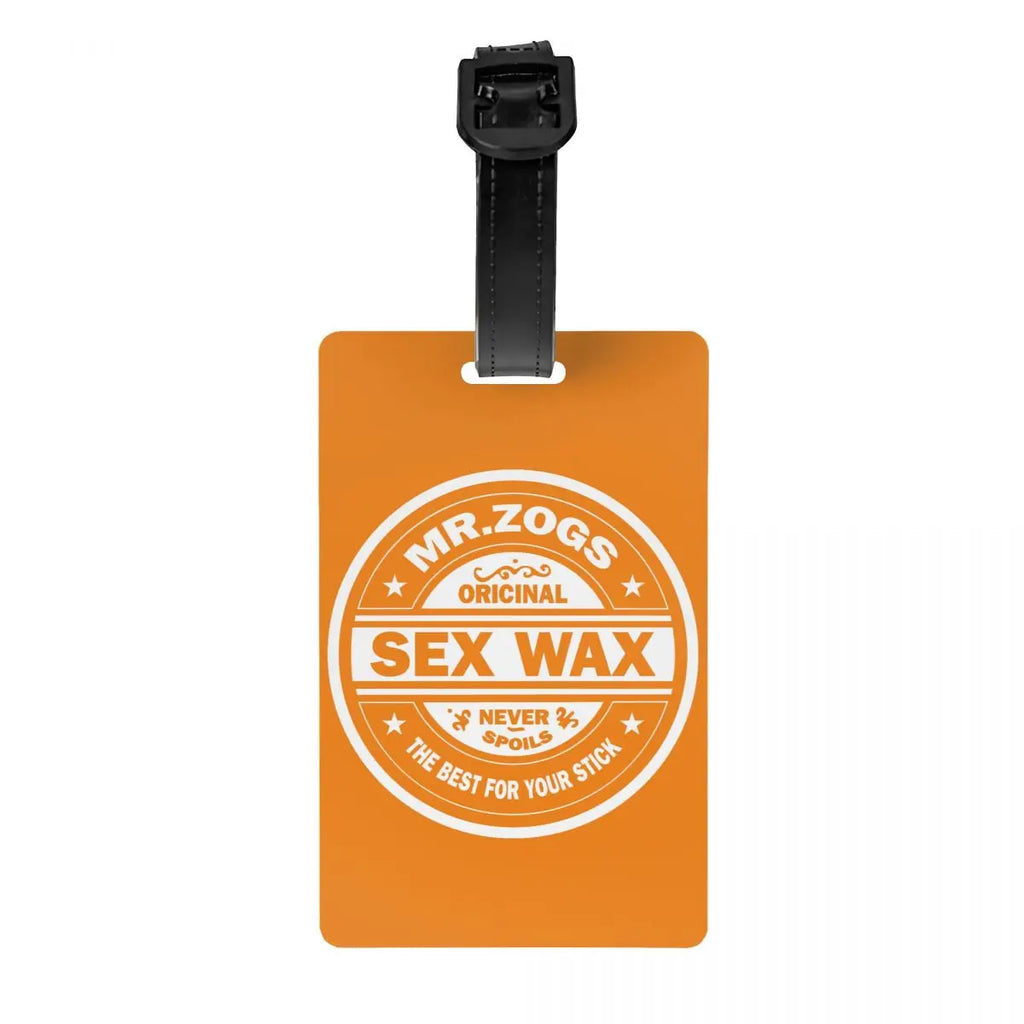 Custom Mr Zogs Sex Wax Luggage Tag With Name Card Surfing Surf Gift Privacy Cover ID Label for Travel Bag Suitcase