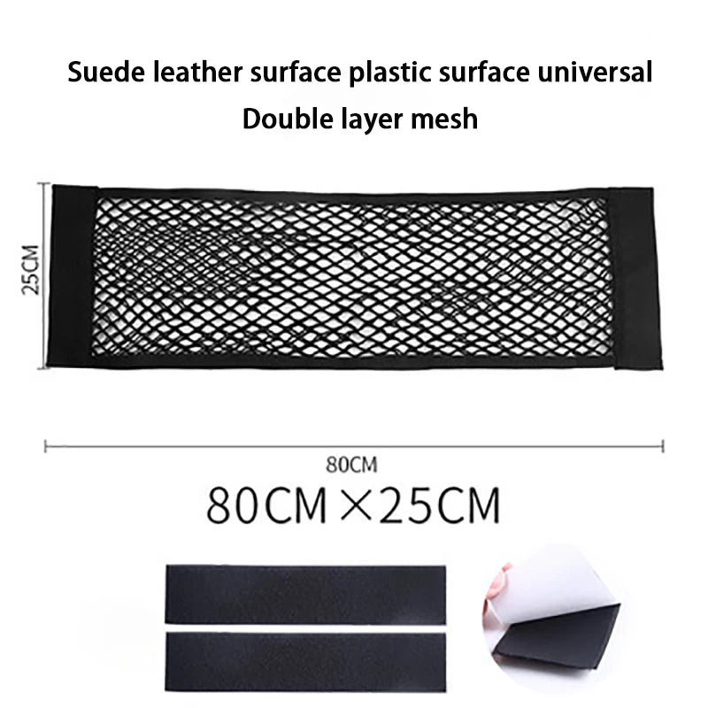 Car Trunk Storage Net Pocket Velcro Car Trunk Supplies Storage Net Car Storage Bag Fixation Artifact