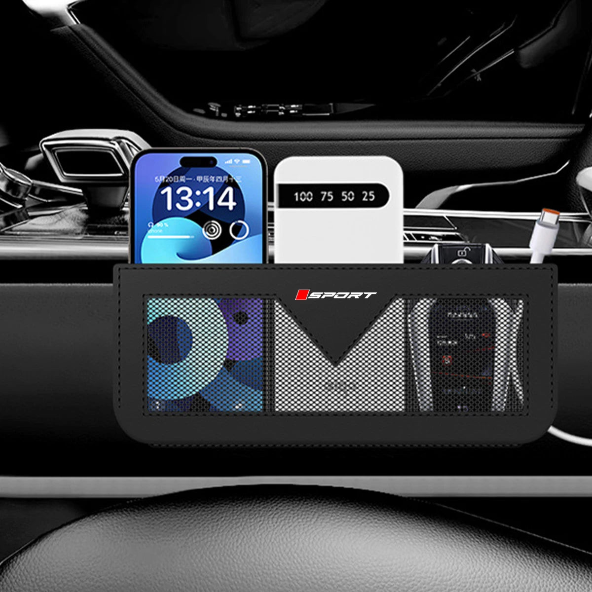 1pc Car Net Pocket Side Clutter Scattered Storage Holder For Toyota For Honda For Mazda For Mitsubishi For Jeep For MG