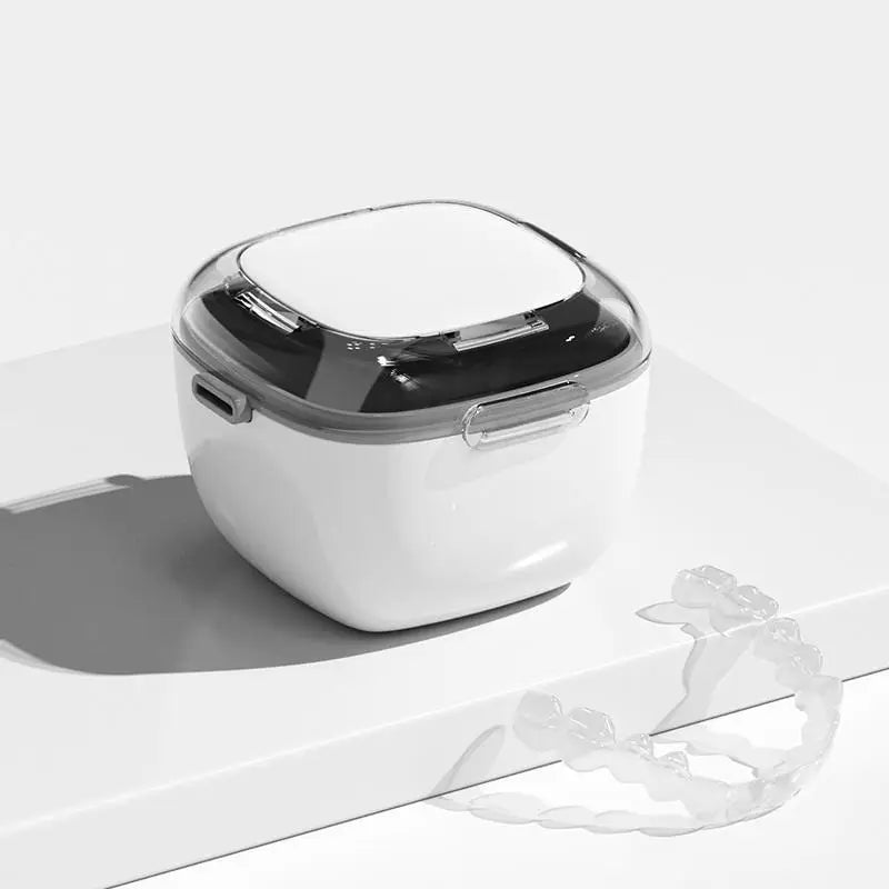 Denture Case with Lid Portable Denture Box for Travel and Daily Cleaning