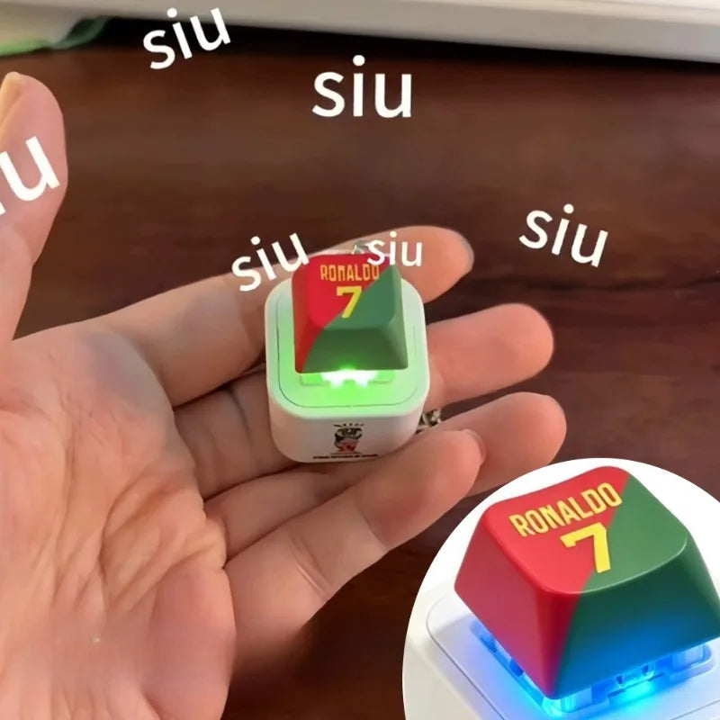 2026 New CreativeKey Pendant  Siu Press-and-Squeeze Stress-Relief Keyboard Sound-Emitting and Light-Up Keychain Gift Anime