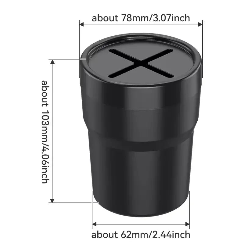 New Car Trash Can With Lid Mini Auto Garbage Can Leakproof Vehicle Trash Bin Fits Cup Holder in Console or Door for Automotive