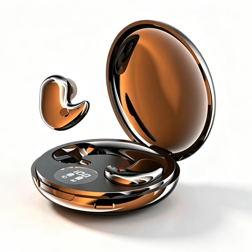 Ultra Thin Wireless Sleep Earbuds Zero Pressure Design for Side Sleepers All-Day Wearing Comfort Extended Playtime Battery