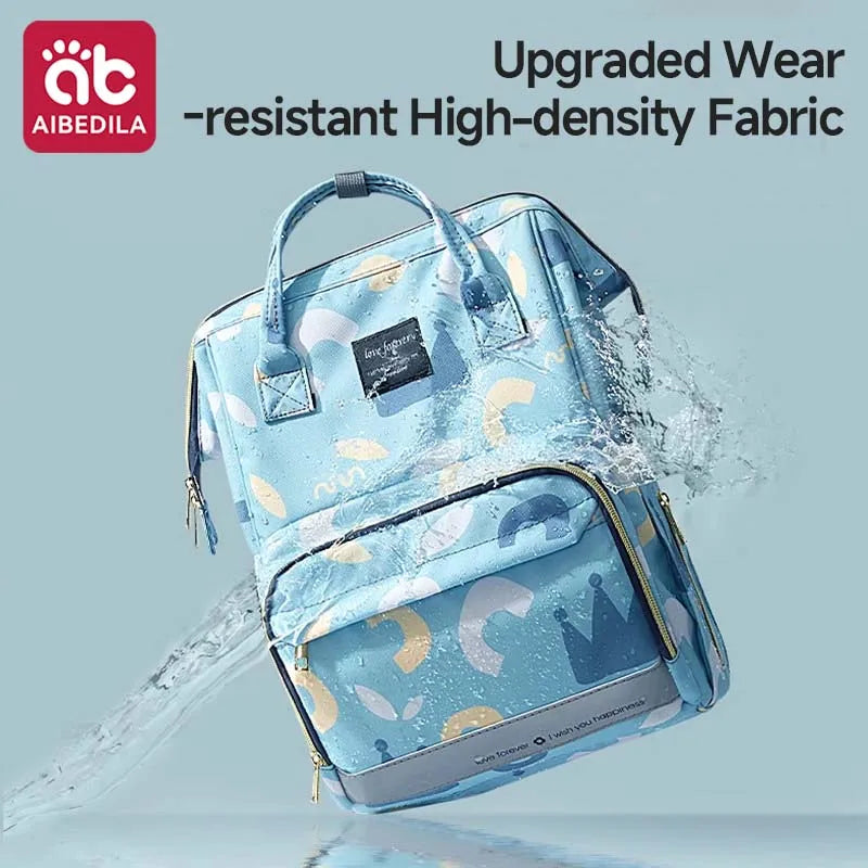 AIBEDILA Large Capacity Mommy Backpack Lightweight Waterproof Multi-pocket Baby Storage Bag for Outdoor Travel