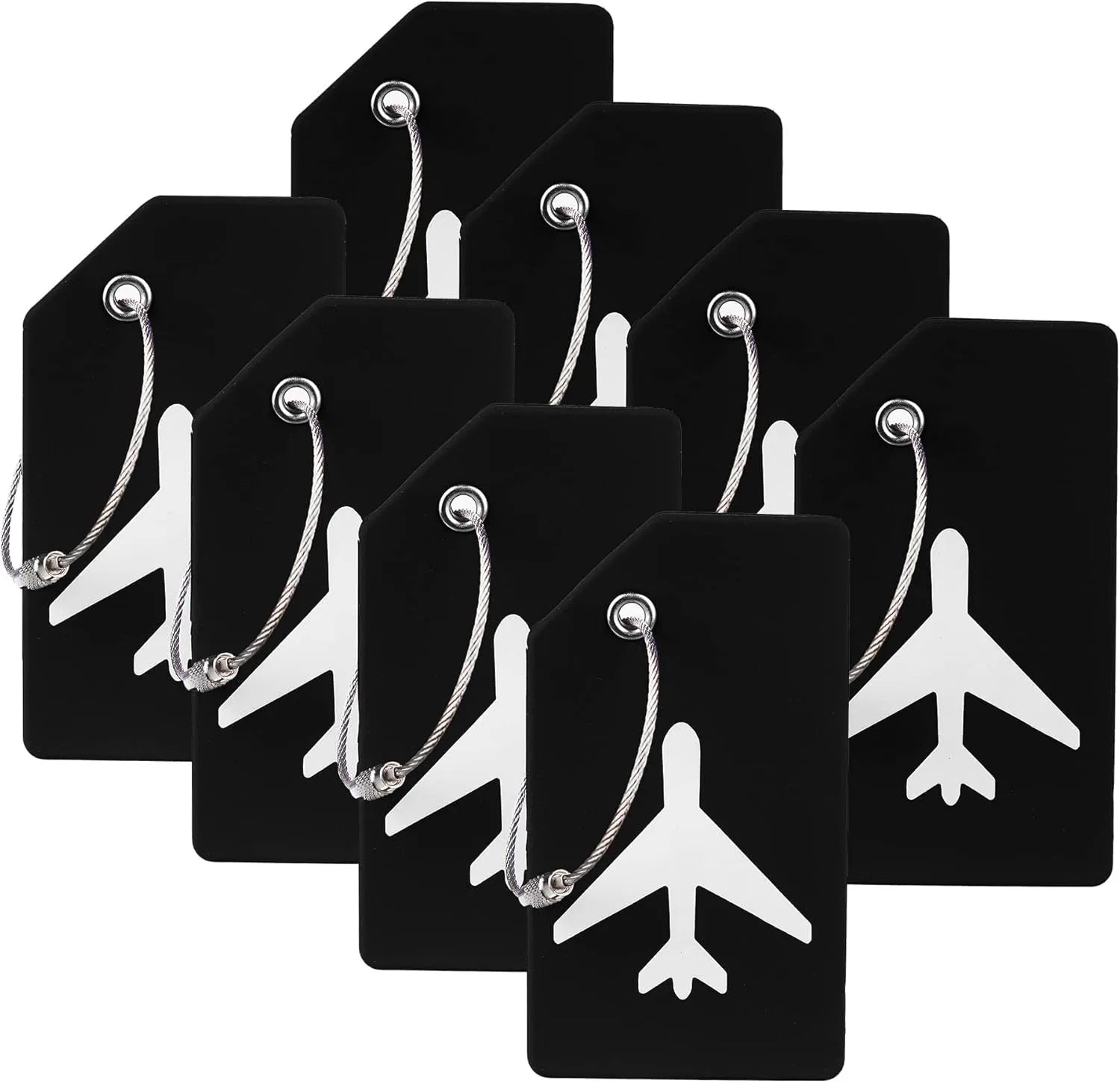 8PCS Women Men Travel Accessories Silicon Luggage Tags Suitcase ID Name Address Holder Baggage Tag Unisex Airplane Labels